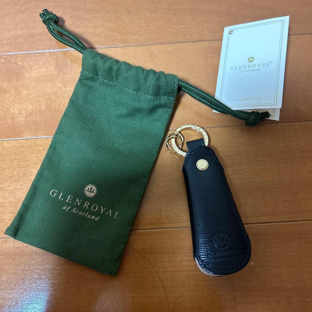 【ほぼ新品】グレンロイヤル ポケットシューホーン　ブラック　しぼ革