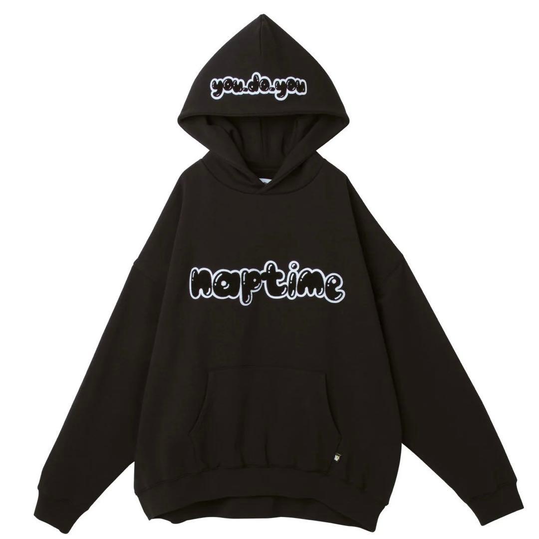 Nissy naptime ワッペンPARKA-BLACK ワッペンパーカー