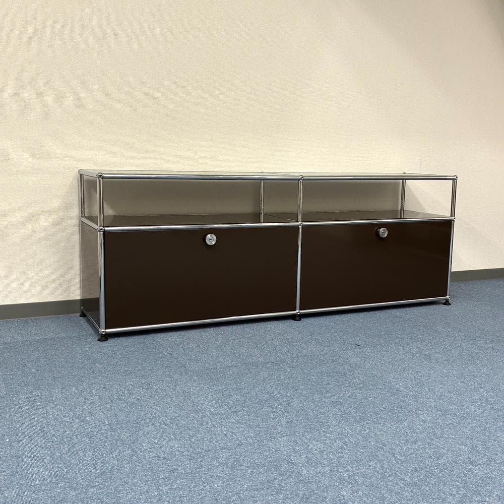 中古 USMハラー｜キャビネット リビング・テレビボード 2列2段 ブラウン