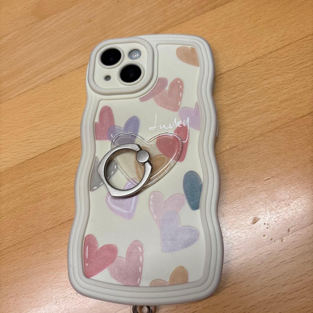 iPhone15 128GB ブルー SIMフリー 箱付 超美品 ハートケース