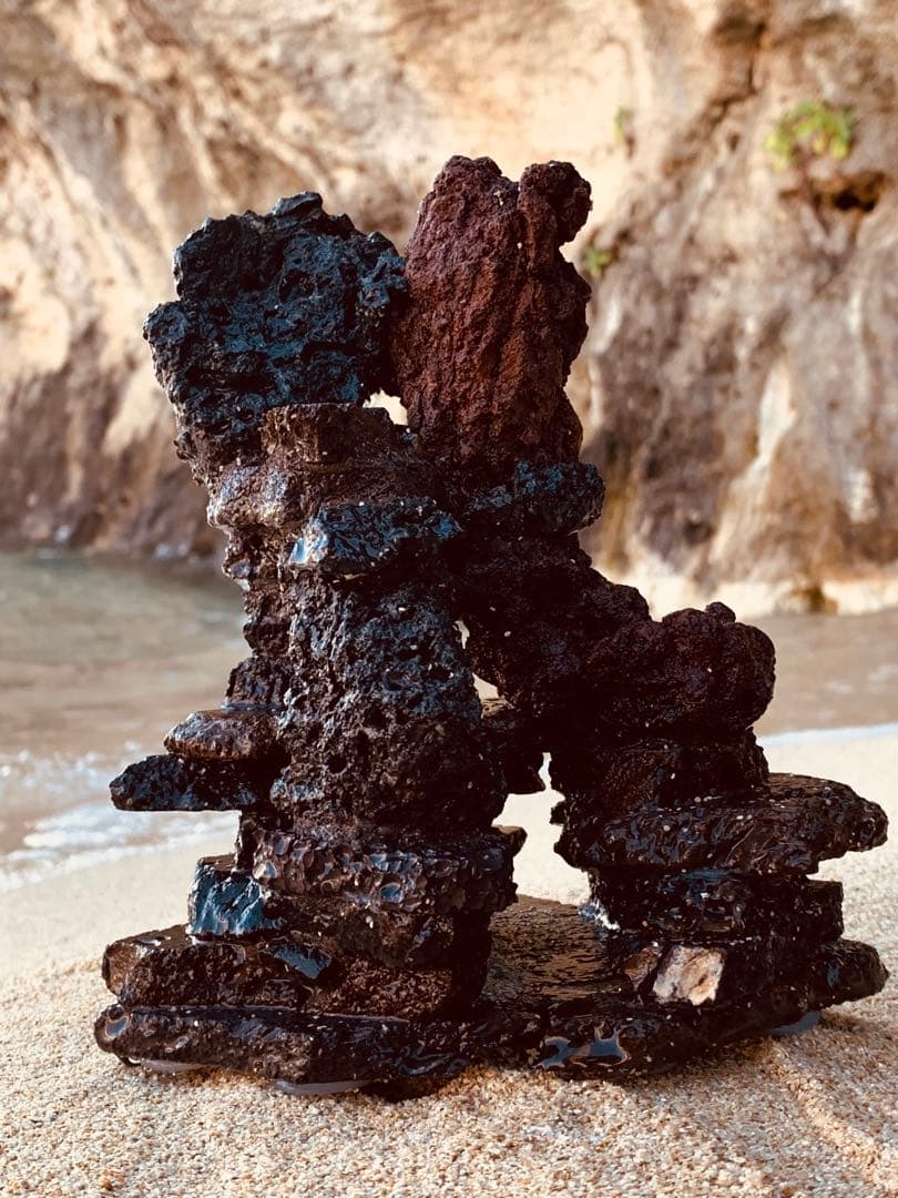 荒崎海岸デザイン溶岩　ピクシーシュリンプ海水魚　水槽　溶岩石レイアウト　濾過