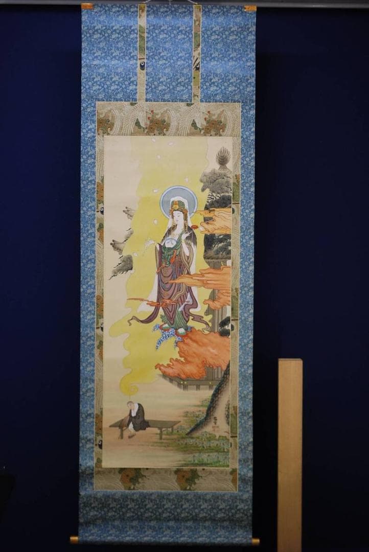 模写/梅雪/観音図/布袋屋掛軸HD-284