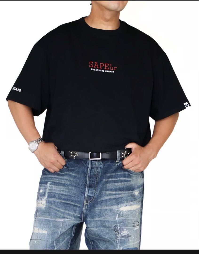 SAPEur LEGEND SMILE HEAD S/S TEE ブラックXXL