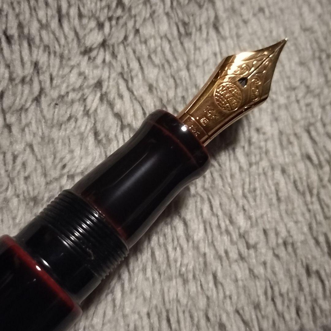 中屋万年筆 ライターピッコロ 黒溜 細字 総エボナイト