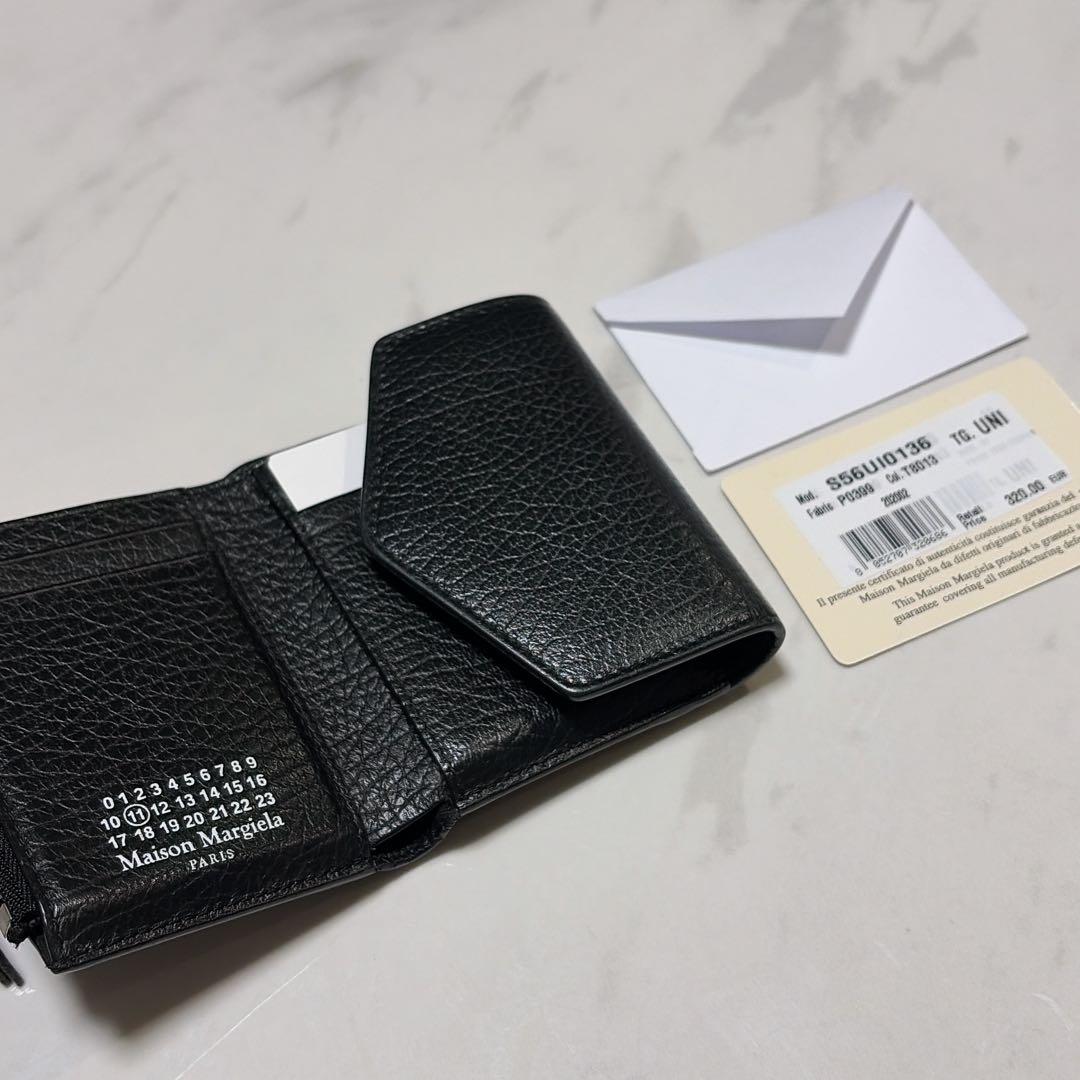 メゾンマルジェラ レザー 4ステッチ コンパクトウォレット 三つ折り財布 美品