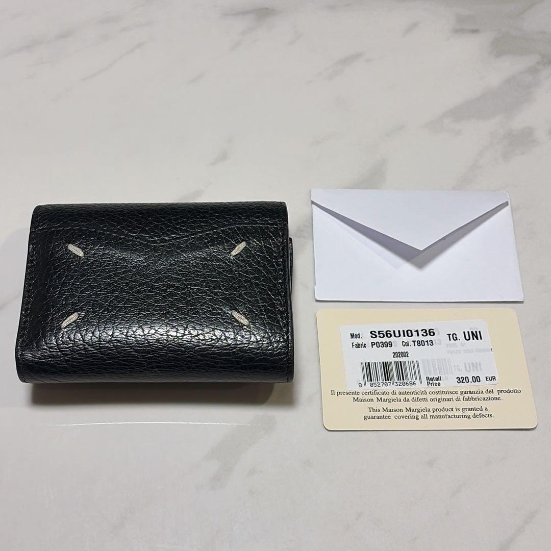 メゾンマルジェラ レザー 4ステッチ コンパクトウォレット 三つ折り財布 美品