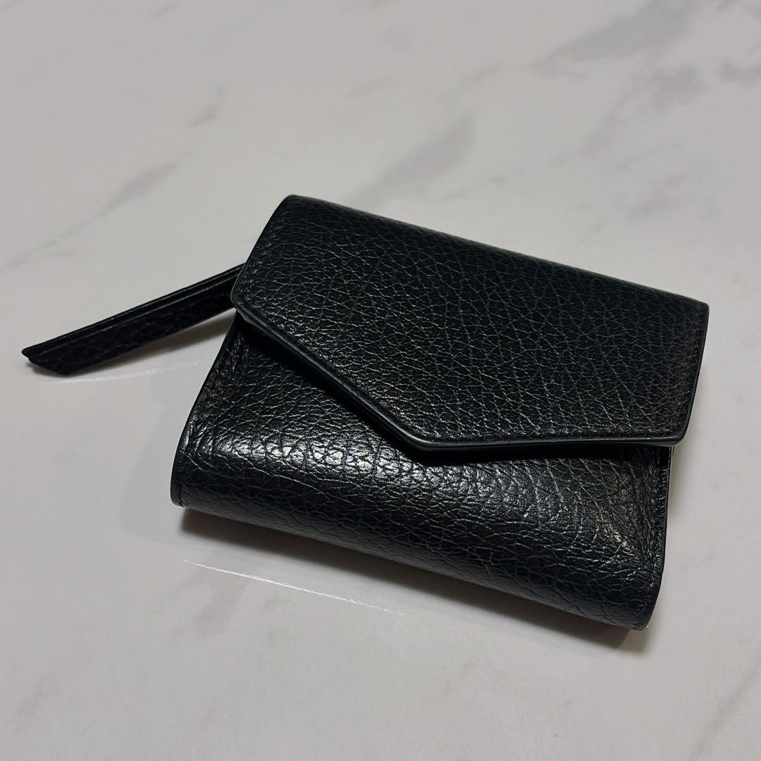メゾンマルジェラ レザー 4ステッチ コンパクトウォレット 三つ折り財布 美品