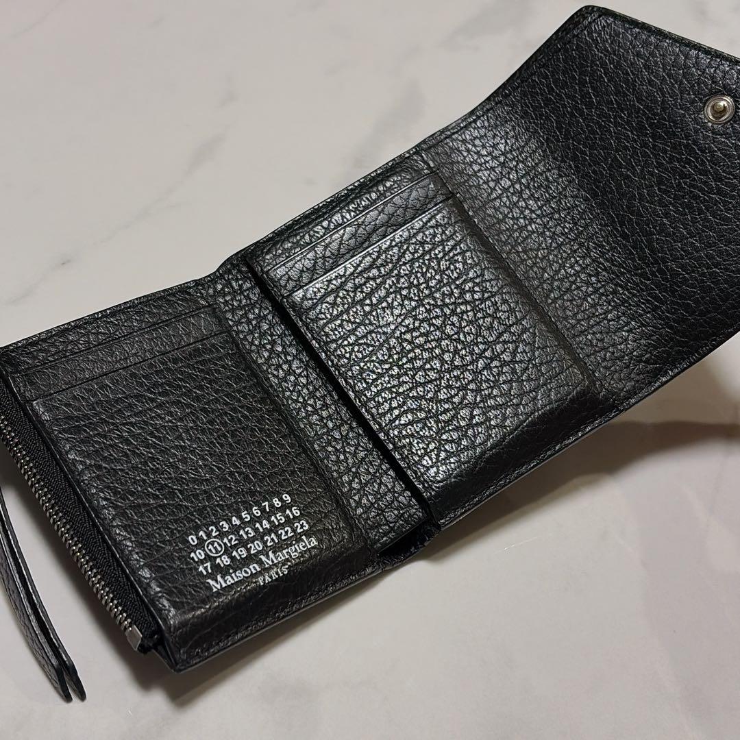 メゾンマルジェラ レザー 4ステッチ コンパクトウォレット 三つ折り財布 美品
