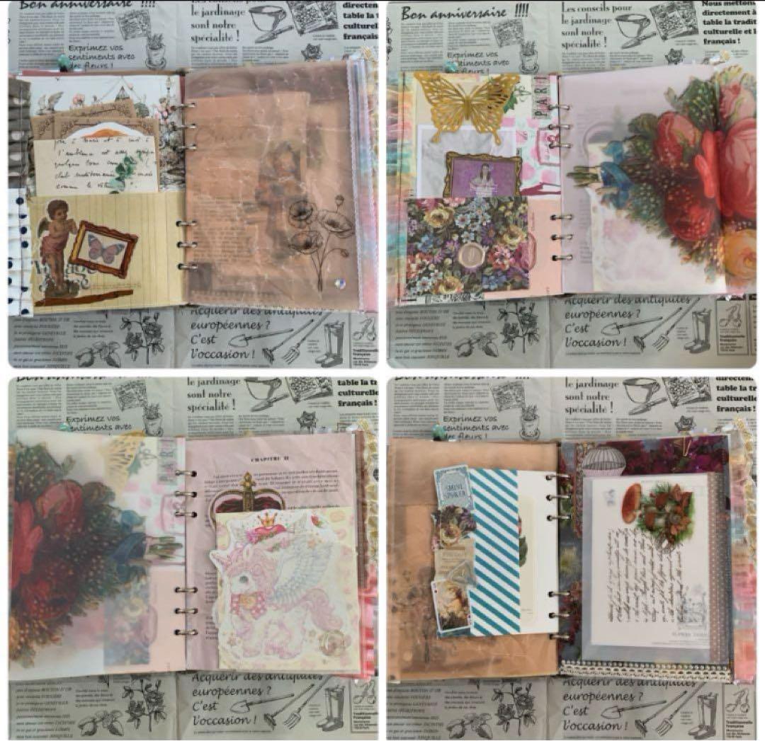 アンティーク調　ビジューの表紙のジャンクジャーナル 雑記帳