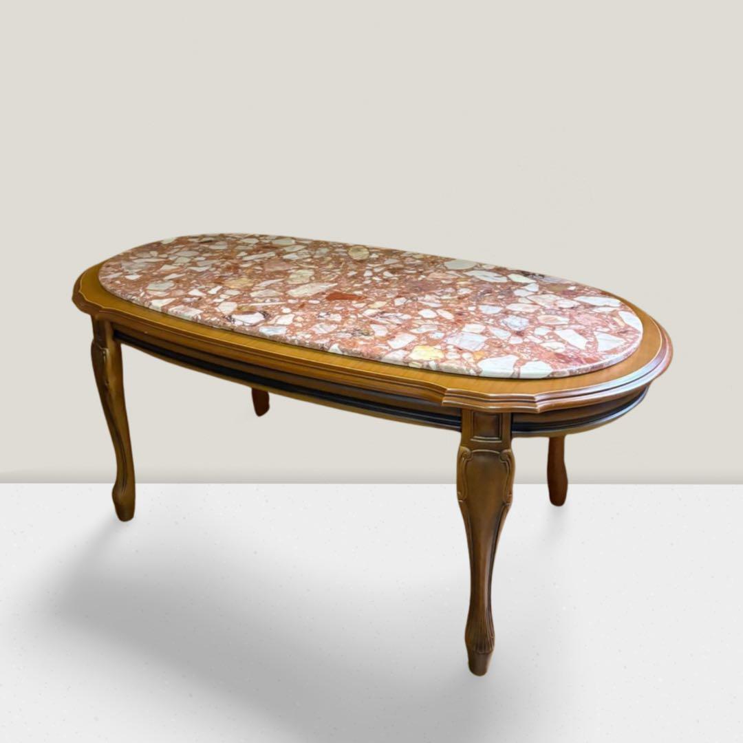 大理石 ローテーブル イタリア製 猫脚