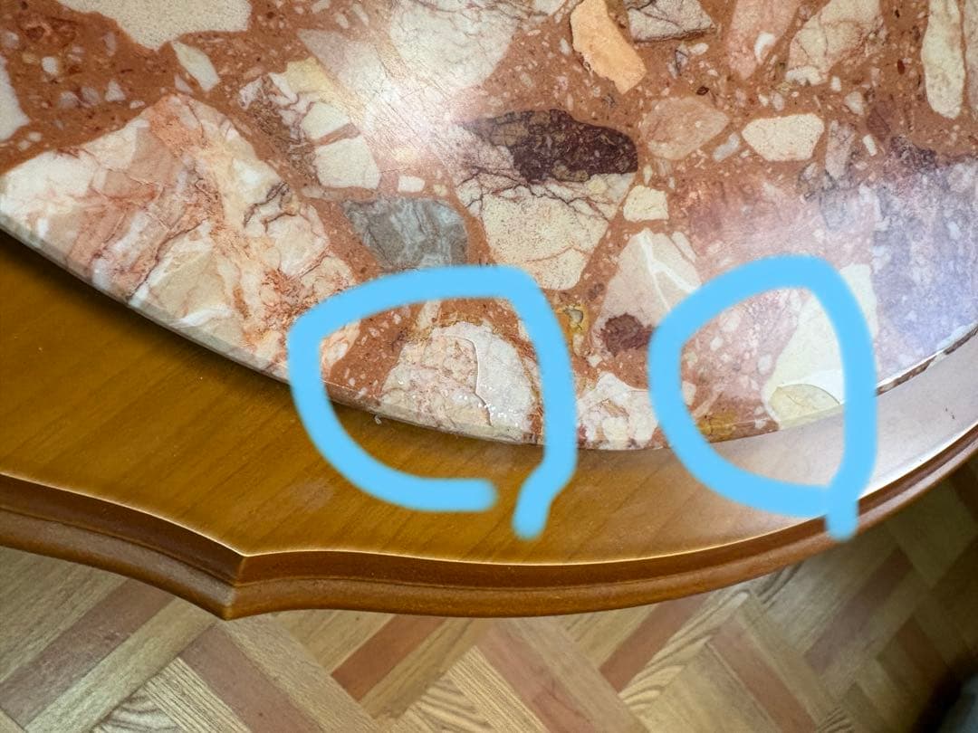 大理石 ローテーブル イタリア製 猫脚