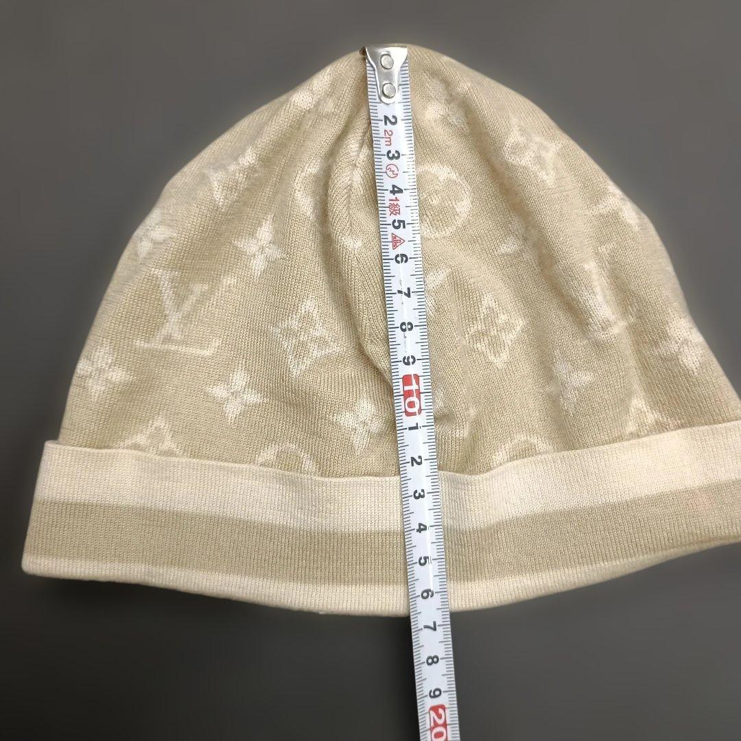 ルイヴィトン ニットキャップ モノグラム ベージュ カシミア シルク 箱付