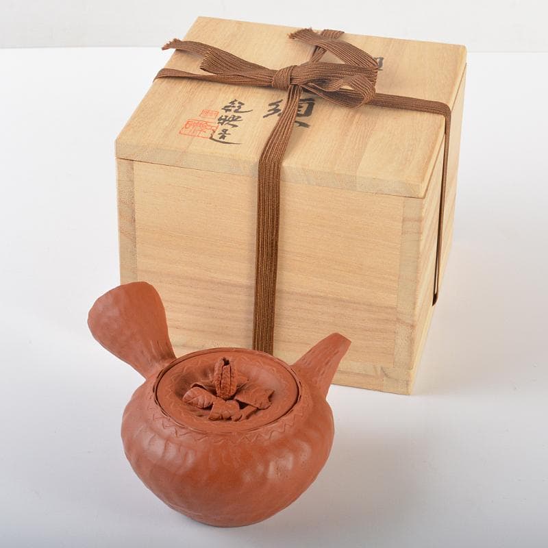 煎茶道具　常滑焼　紅映造　組作り　急須　共箱　M　R6522