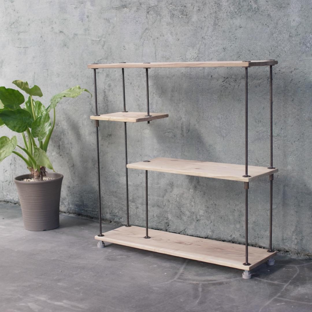wood iron shelf 620*600*180〈サンドカラー〉
