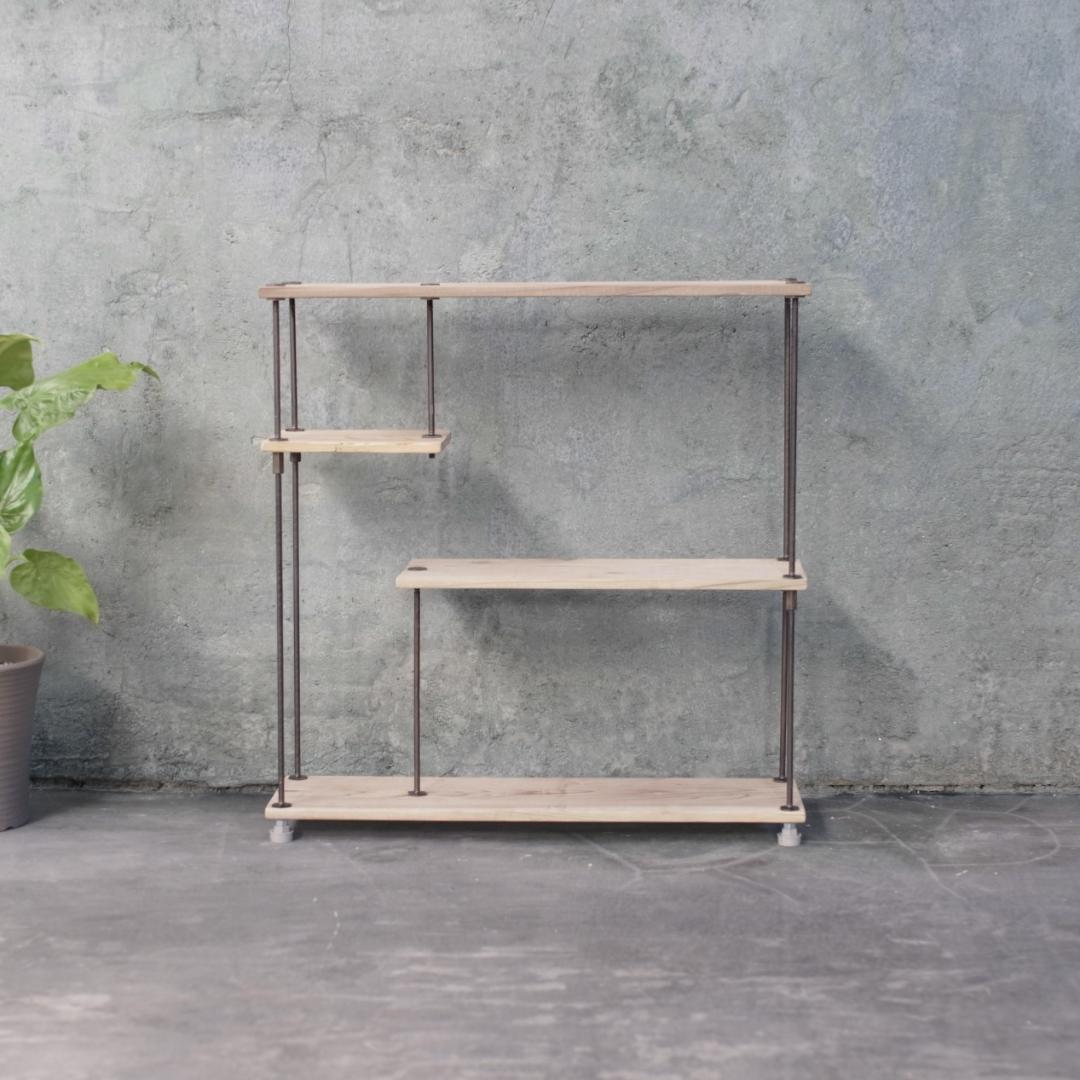 wood iron shelf 620*600*180〈サンドカラー〉
