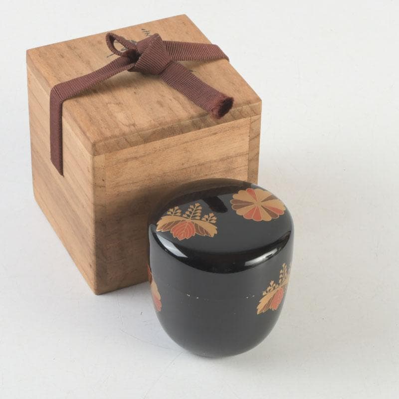 茶道具　松村建作　高台寺蒔絵　内金溜　棗　共箱　V　9287