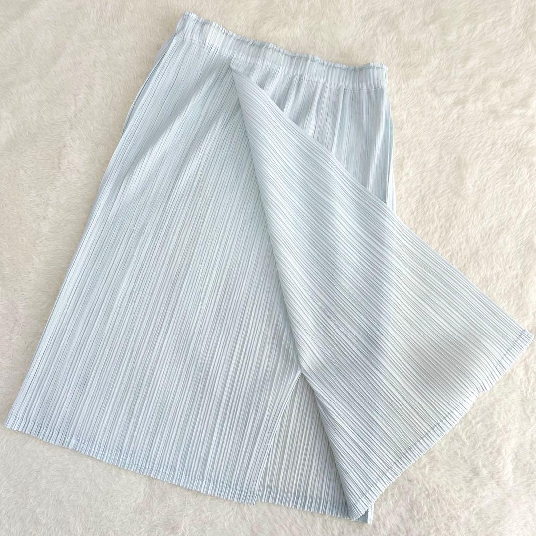 極美品✨PLEATS PLEASE プリーツプリーズ 巻スカート 水色 サイズ3