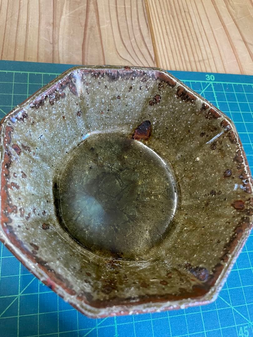 s*a様 宮城陶器　宮城正幸　八角鉢　四つ【m1402 沖縄　やみむん　骨董　民