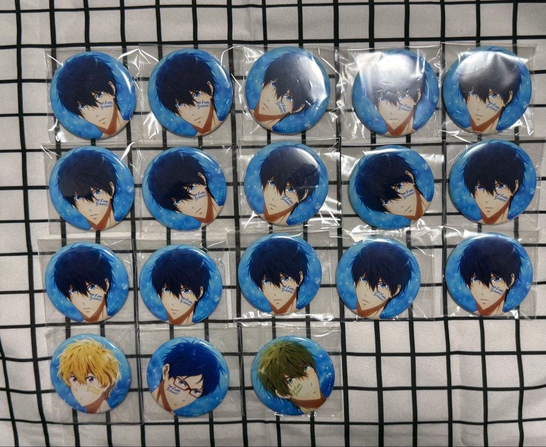 Free! FS 前編 缶バッジ 七瀬遙 15個 橘真琴、竜ヶ崎怜、葉月渚 1点