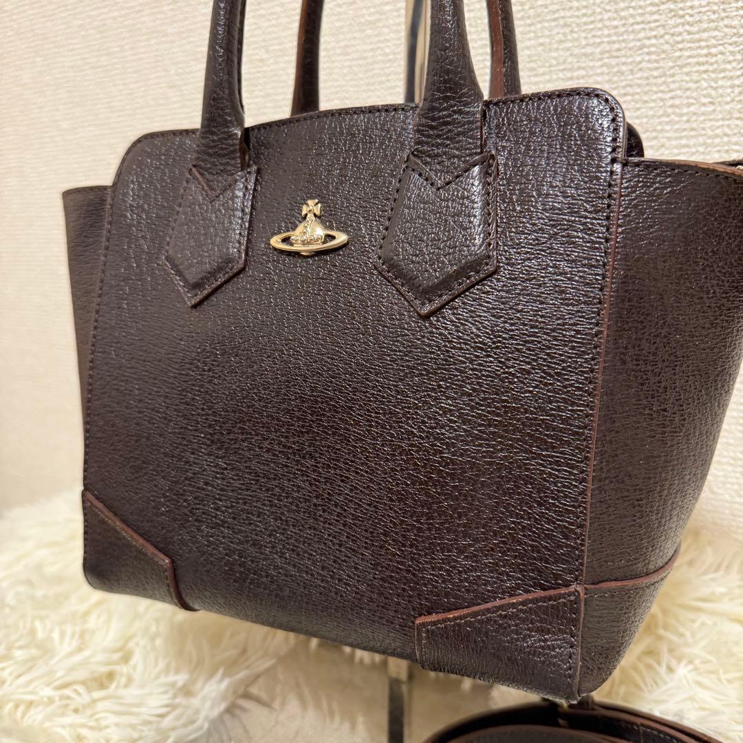 【美品】ヴィヴィアン　ハンドバッグ　2way　ブラウン　ショルダーバッグ　金具