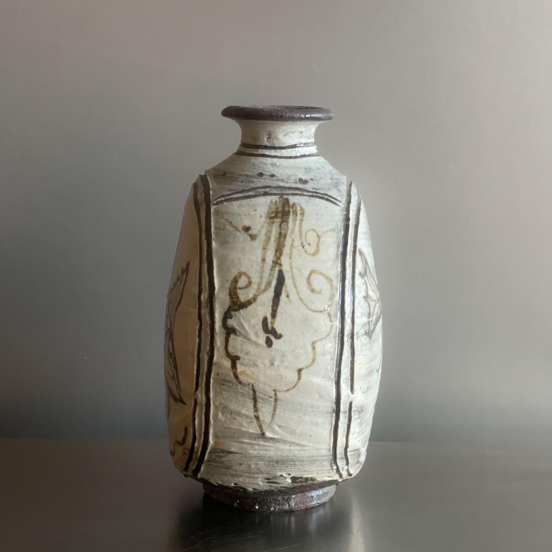 魚紋太鼓形花器　陶芸家村田森作品　新品未使用　激レアアイテム