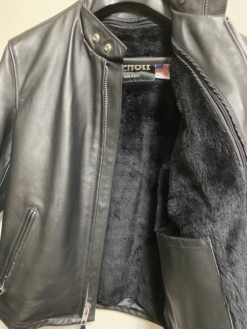 Schott レザー シングルライダースジャケット　サイズ40 64109