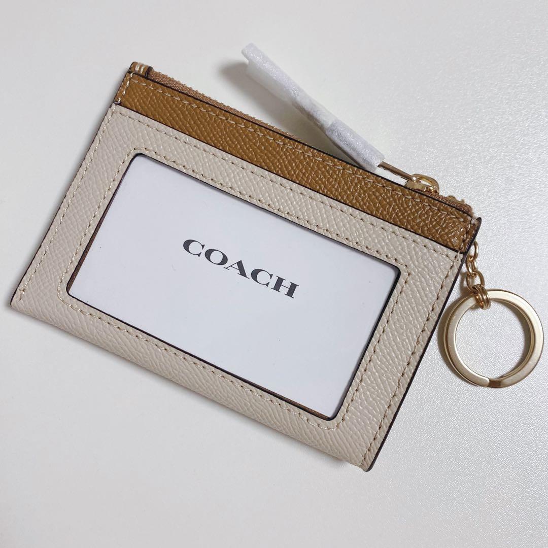 【新品未使用】COACHコーチ★ミニスキニーIDカードケース★アイボリー