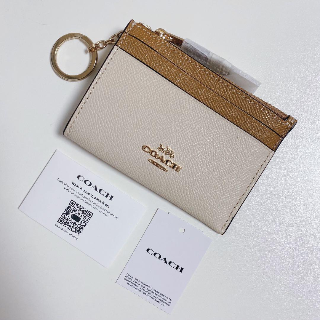 【新品未使用】COACHコーチ★ミニスキニーIDカードケース★アイボリー