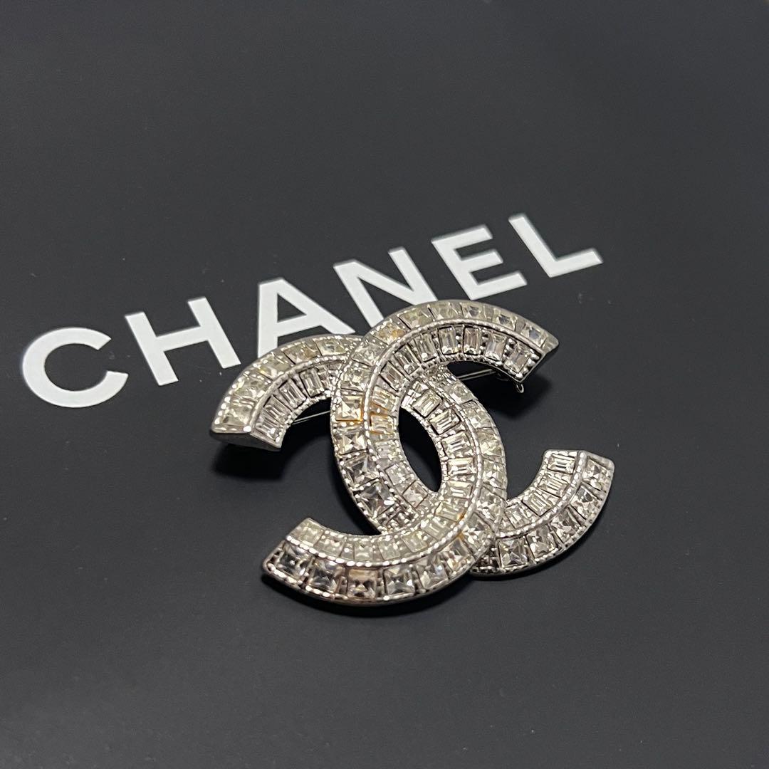 CHANEL シャネル ブローチ 12 A ラインストーン ココマーク シルバー