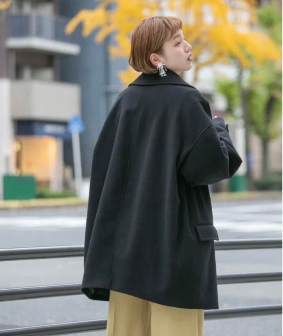 【美品】KBF スタンドカラーコクーンミドルコート