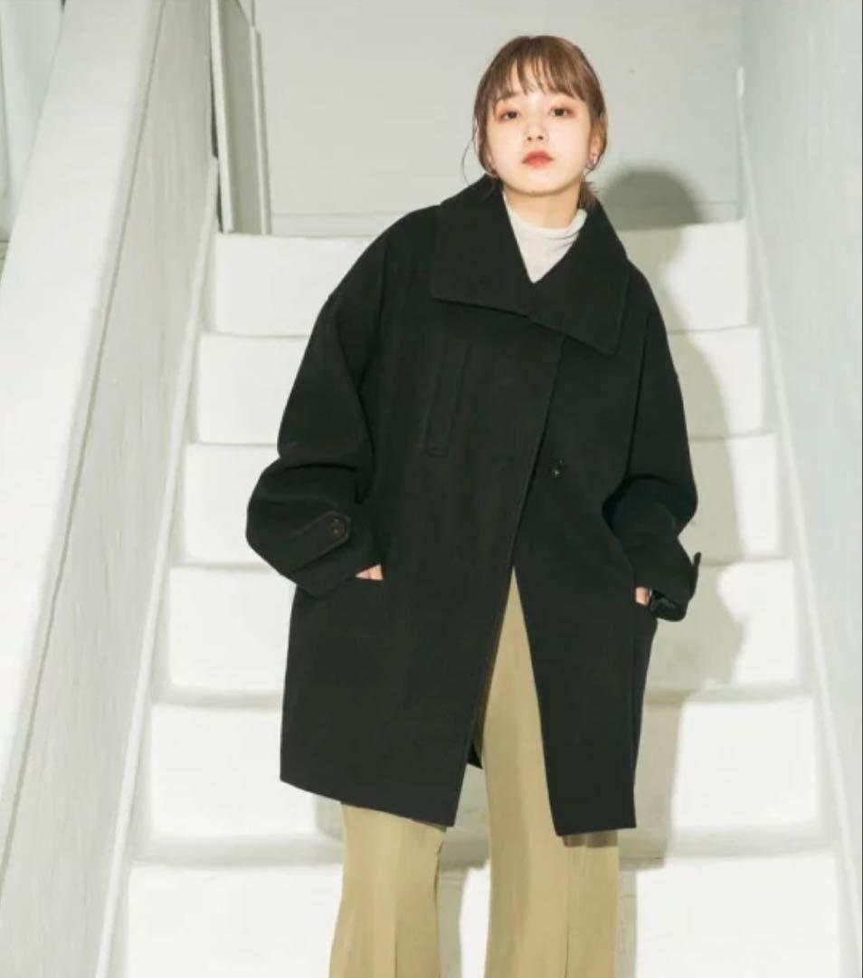 【美品】KBF スタンドカラーコクーンミドルコート