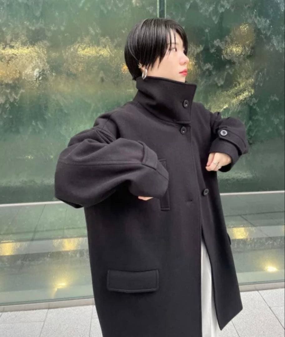 【美品】KBF スタンドカラーコクーンミドルコート