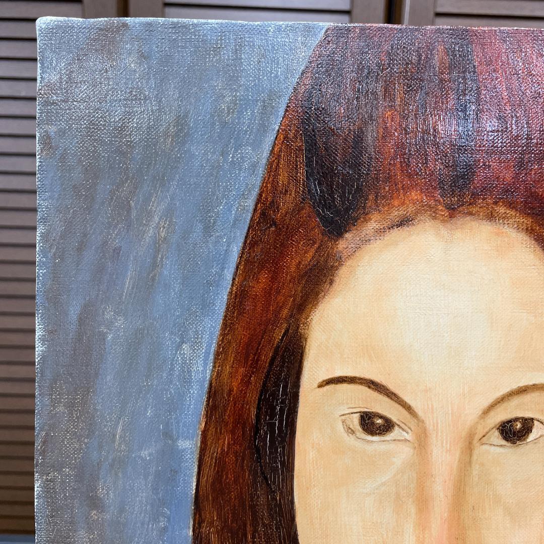 【油絵・模写・原寸大】モディリアーニ『ジャンヌ・エビュテルヌの肖像』P8額付き