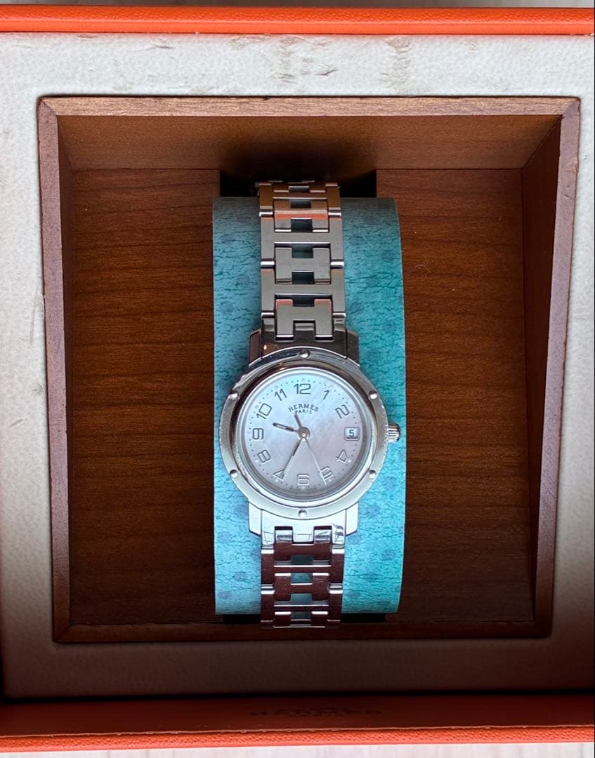 HERMES クリッパー　ナクレ ピンクシェル CL4.210 【電池交換済】