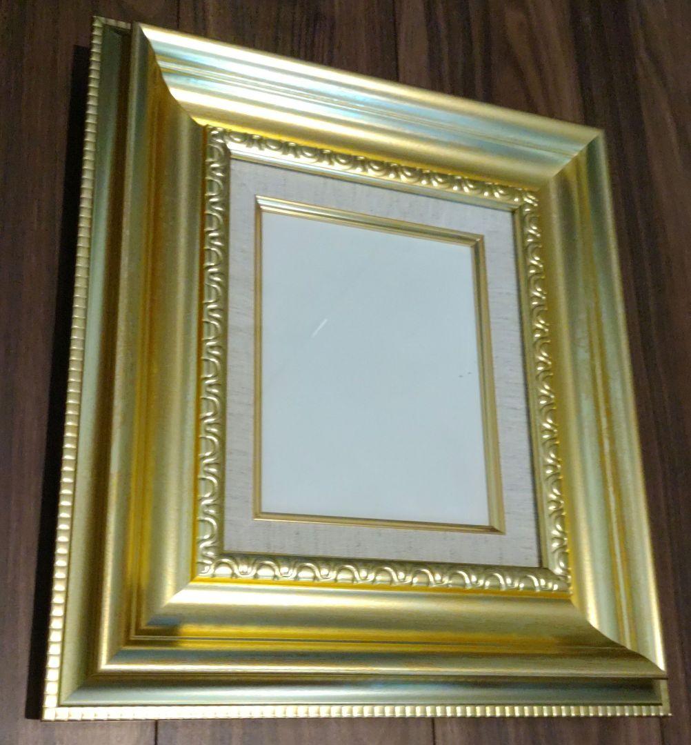 アンティーク調 油彩額 F0号 艶消しゴールド