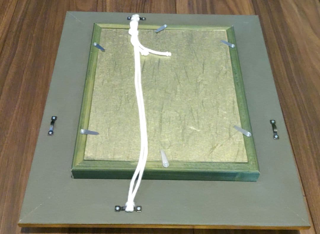 アンティーク調 油彩額 F0号 艶消しゴールド