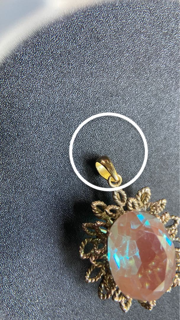 ⬇️【希少】アンティーク　大粒サフィレット　ペンダントトップ　ネックレス　リメイク