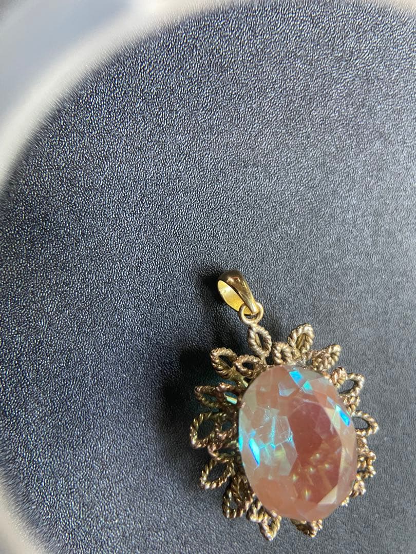 ⬇️【希少】アンティーク　大粒サフィレット　ペンダントトップ　ネックレス　リメイク