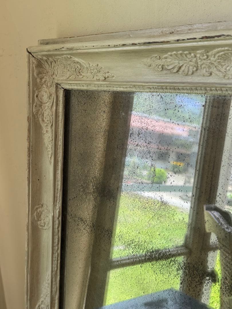 フレンチアンティーク ホワイトペイント シャビーシック ミラー