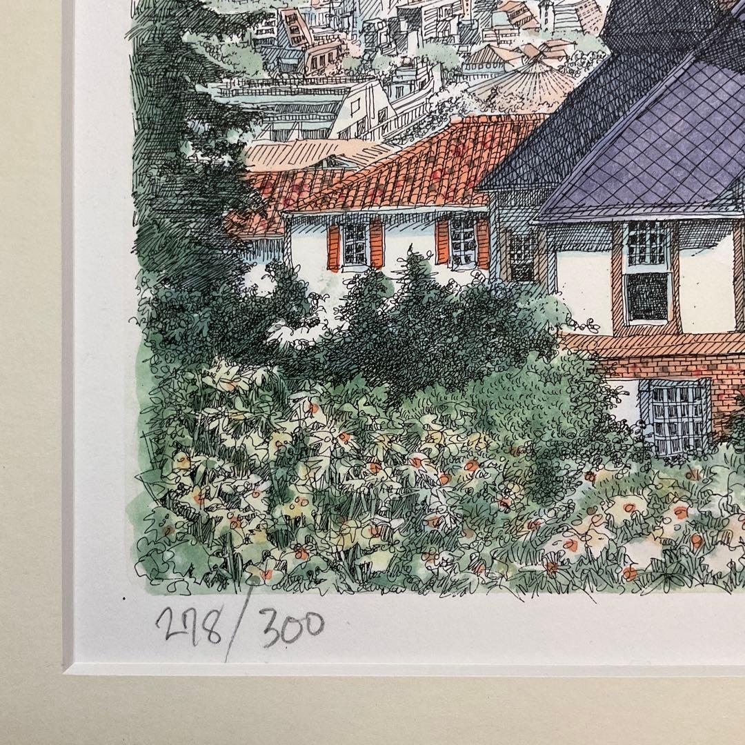 絵画・額縁・織田義郎・風みどりⅣ・リトグラフ+手彩色・美術品・インテリア・雑貨