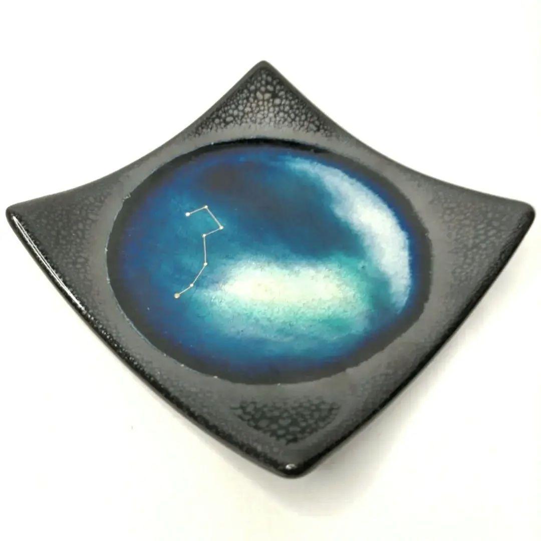 北極星と海 石垣焼窯元 春彦 加賀蒔絵 光彦 159/220 数量限定品 角皿