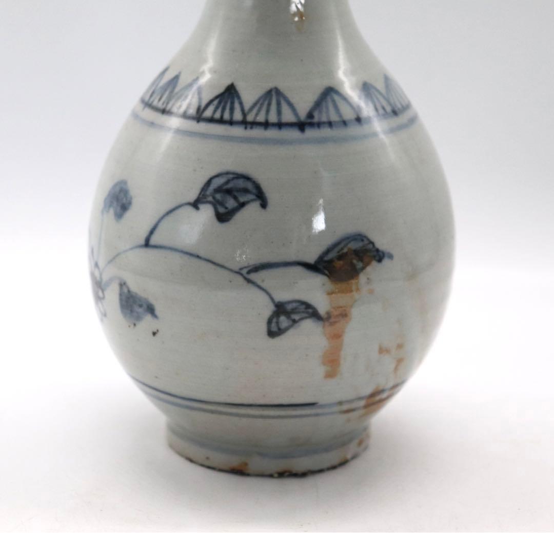 李朝　染付　瓶　送料込み0814