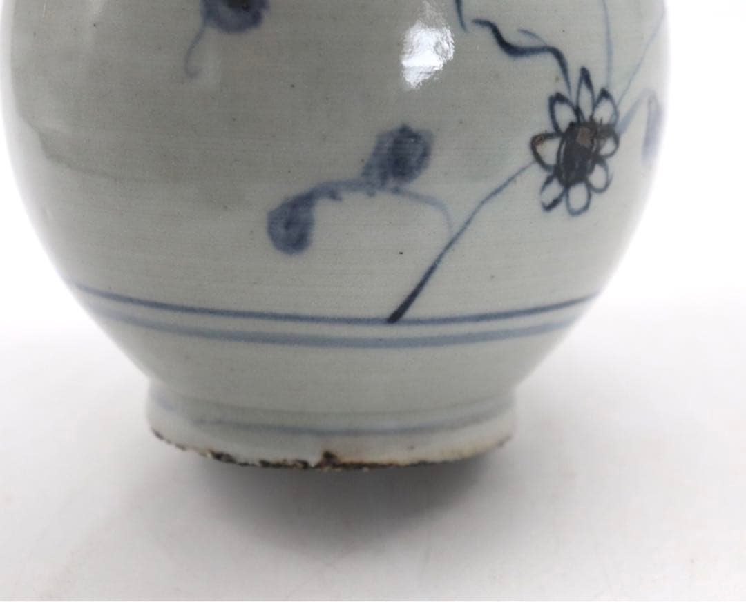 李朝　染付　瓶　送料込み0814