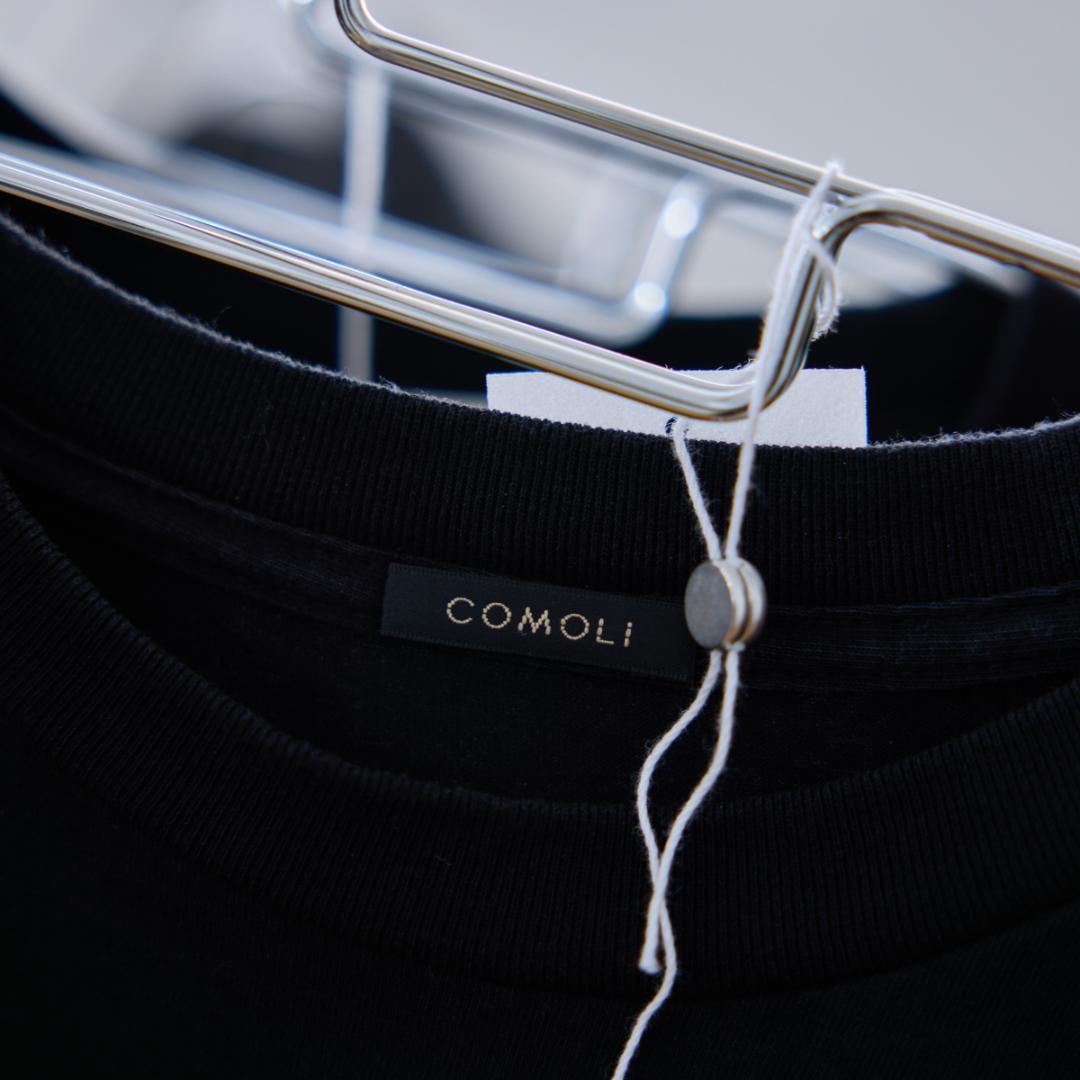 25SS COMOLI コットンジャージ 半袖Tシャツ B01-05010 黒白