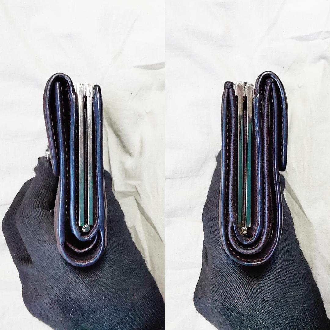 箱付き セリーヌ がま口 財布 CELINE トリオンフ キャンバス ブラウン