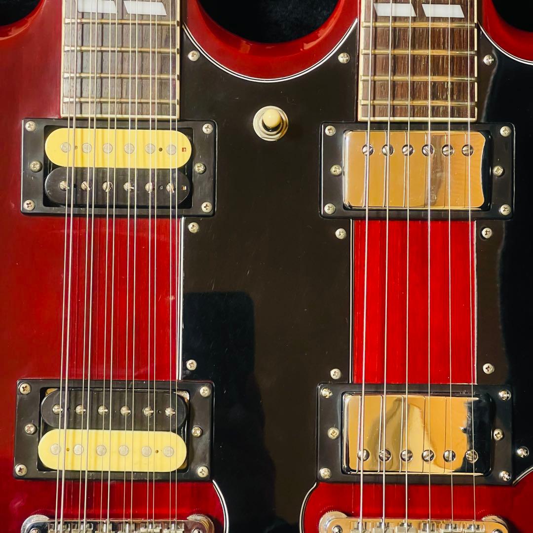 【美品・希少】mavis ダブルネックギター 専用ハードケース付