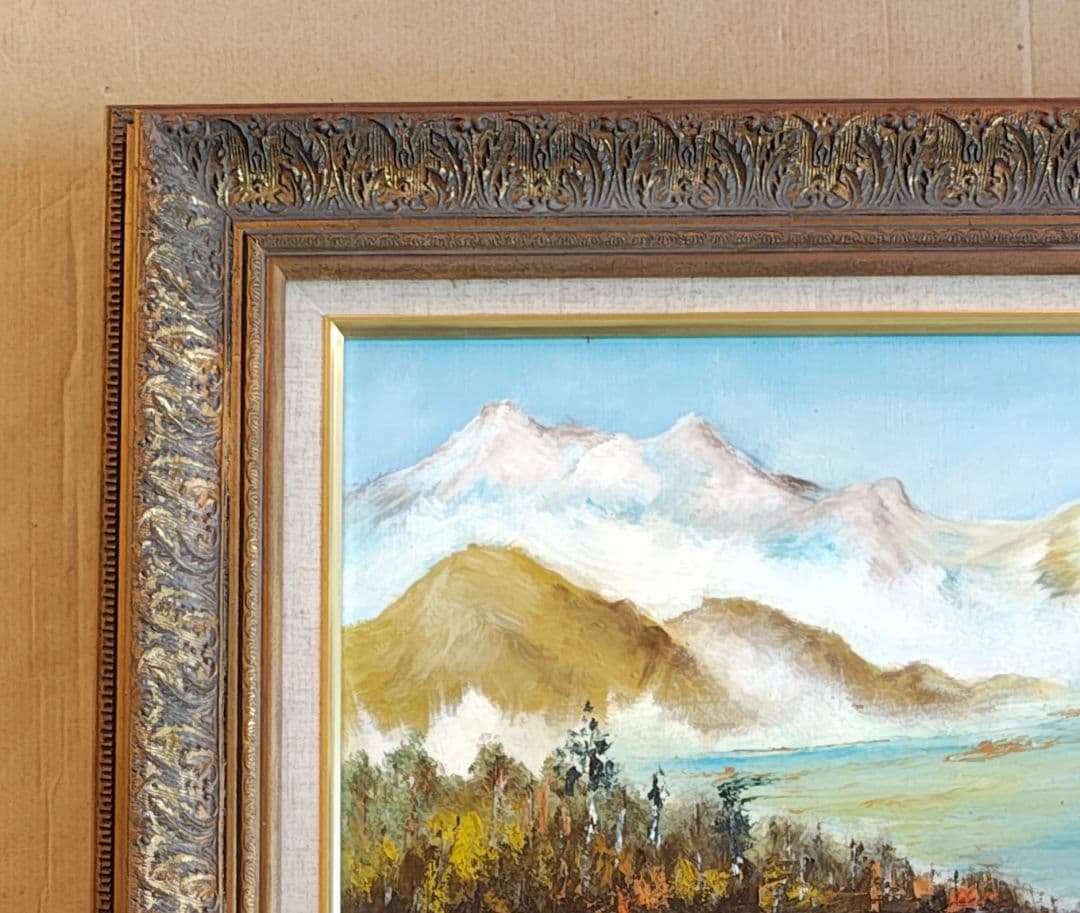 油絵・額縁セット F12号 アンティーク調 ゴールド 豪華 油彩画 風景画