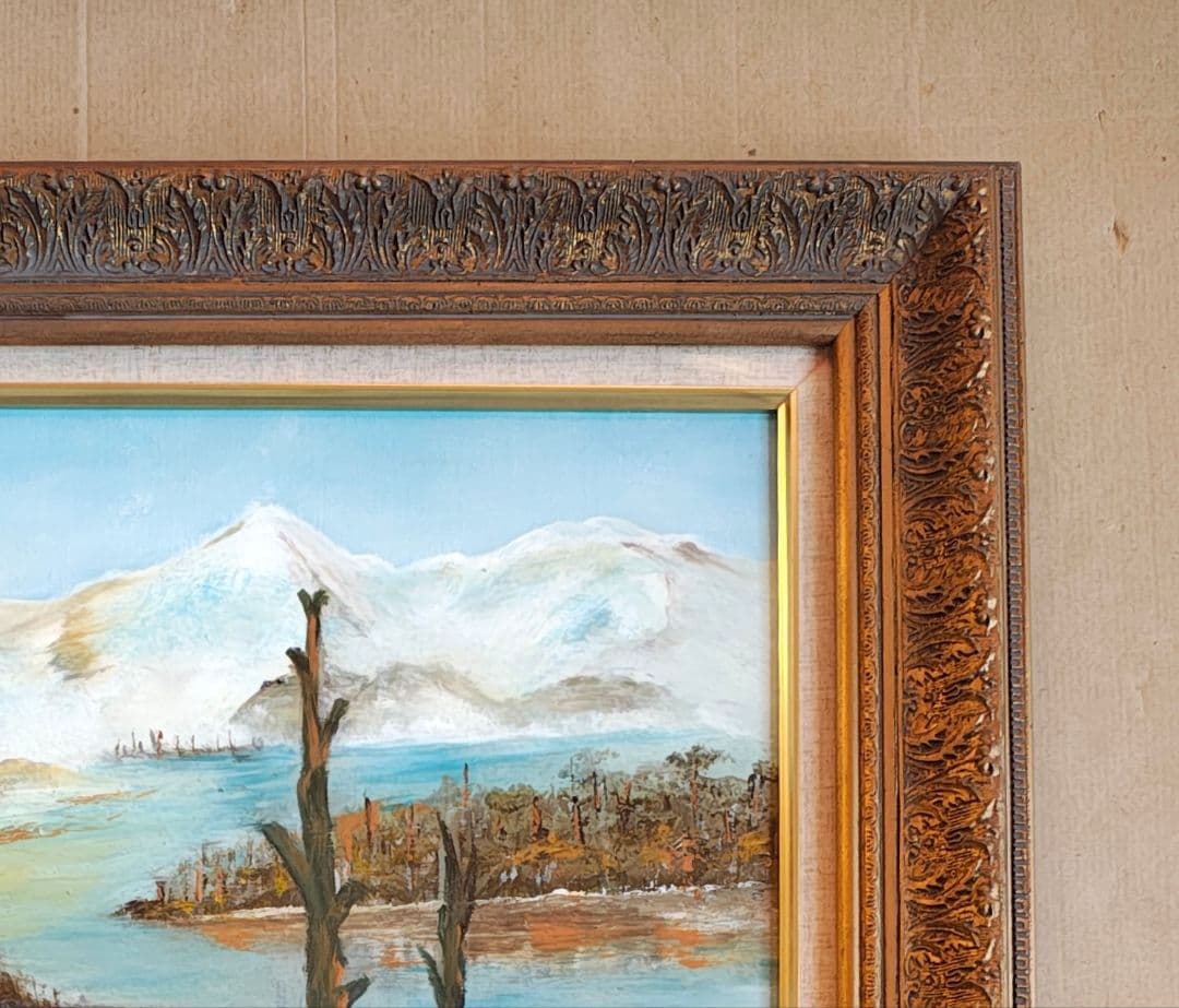 油絵・額縁セット F12号 アンティーク調 ゴールド 豪華 油彩画 風景画