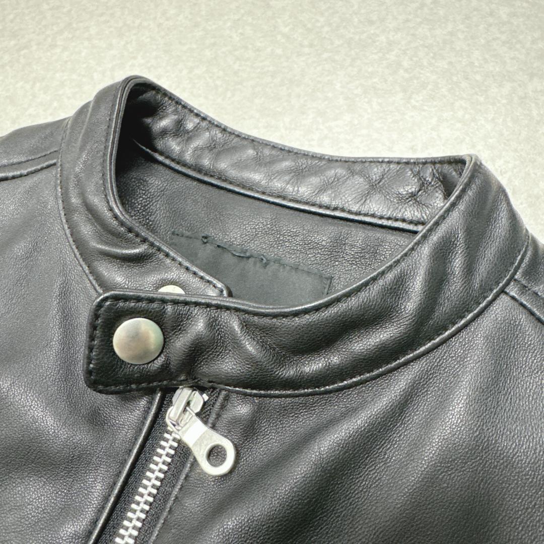 美品⭐️ナノユニバース レザーシングルライダースジャケット 黒 L ラムレザー