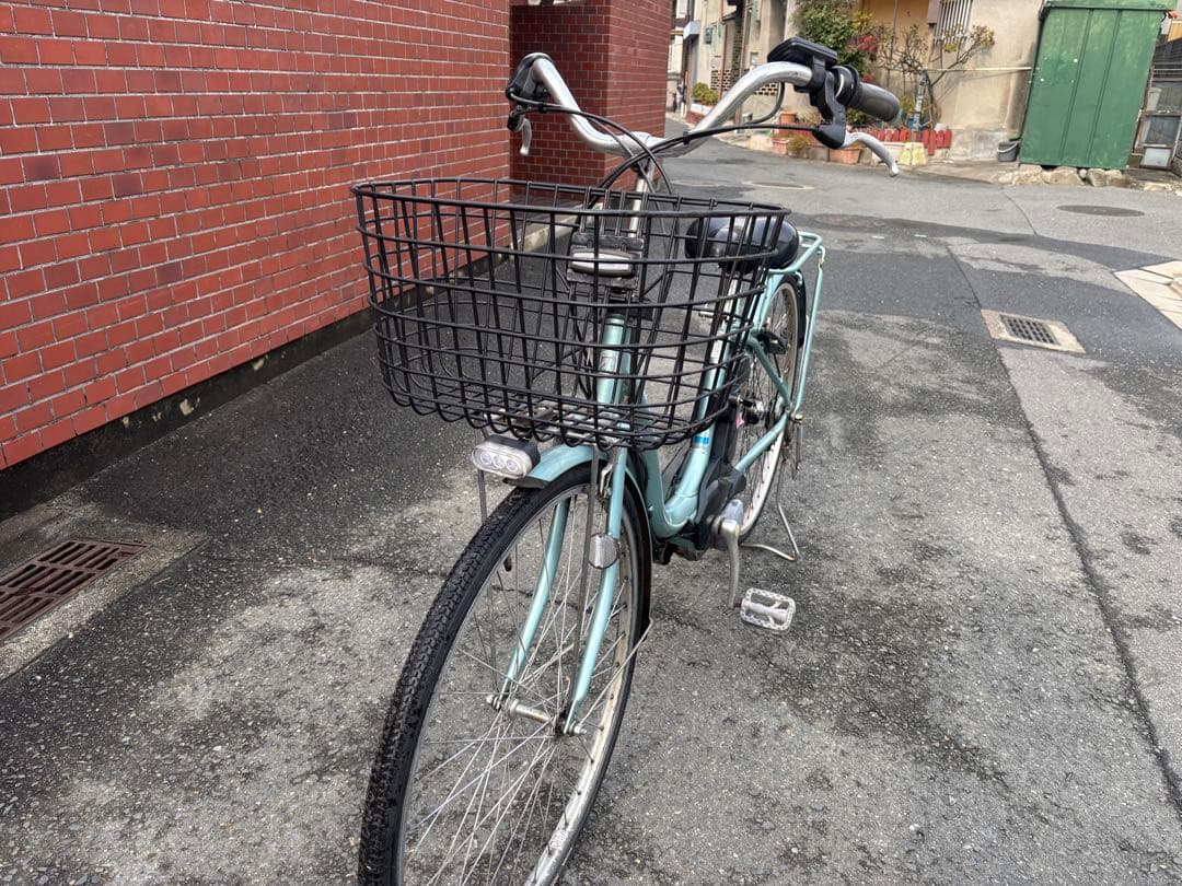ayano BRIDGESTONE 電動アシスト自転車 水色 前面